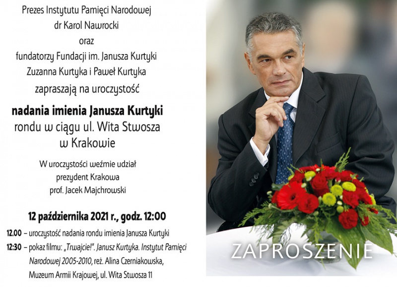 Nadanie imienia Janusza Kurtyki rondu w Krakowie